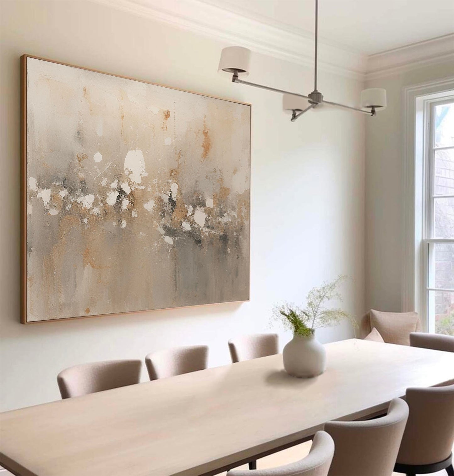 Elegant Minimalist Abstract Oil Painting for Modern Home Décor