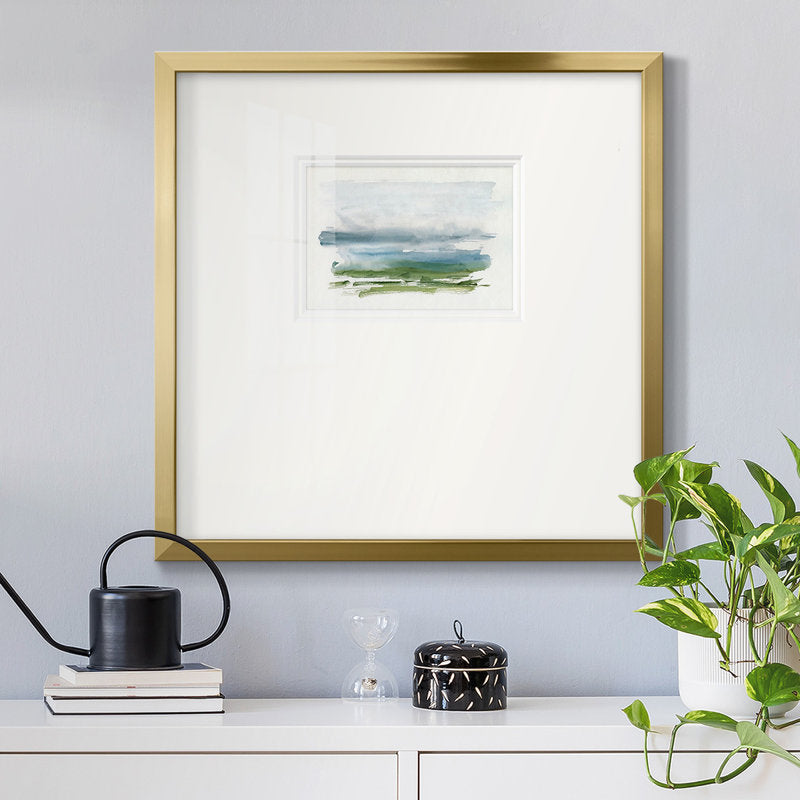 Coastline Splash Abstract Oil Painting in Serene Colors