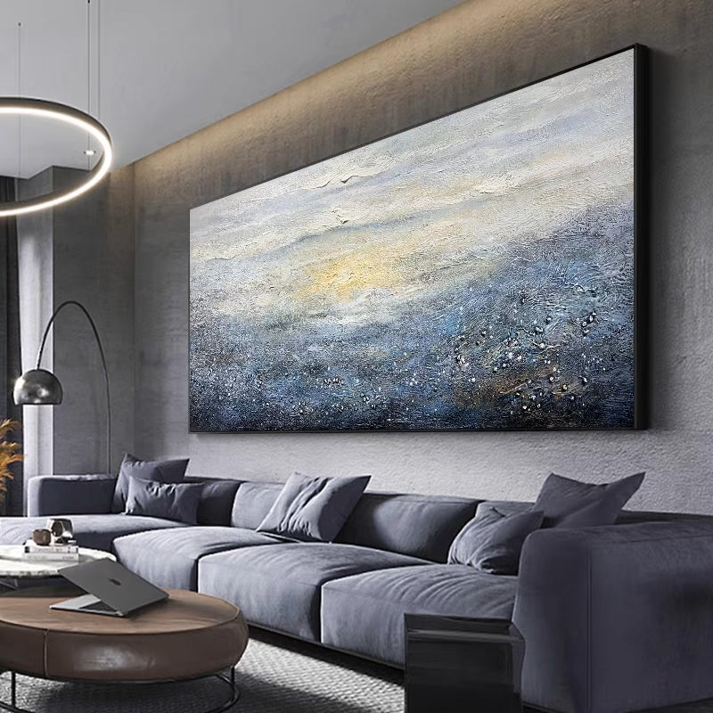 Serene Blue Horizon: Captivating Oil Painting of a Sky View