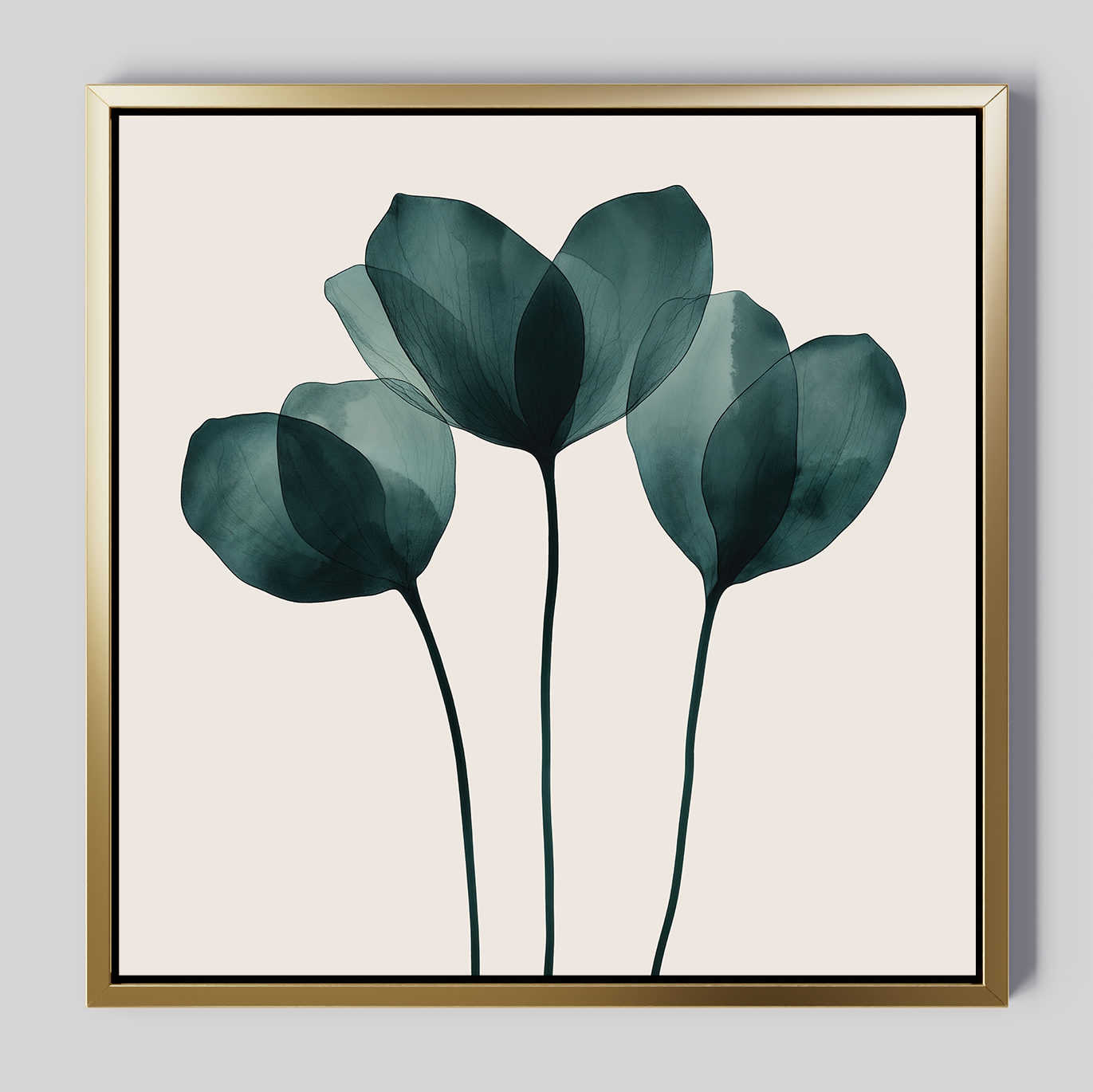 Elegant Leafy Green Floral Oil Painting for Modern Home Decor