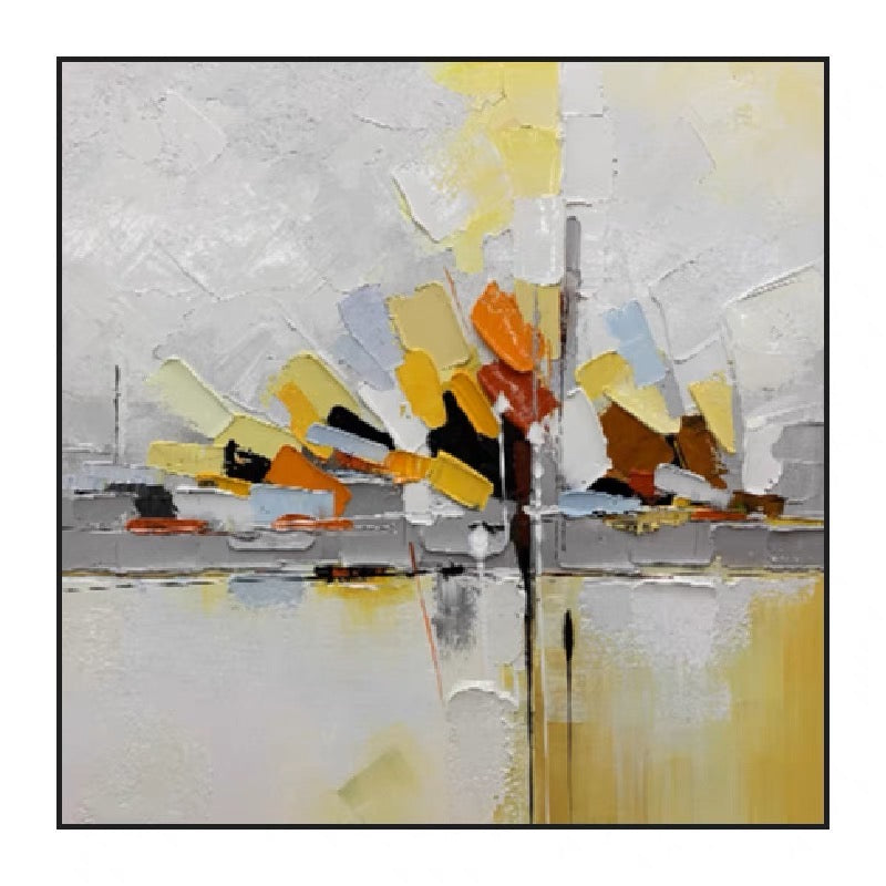 Radiant Abstract Landscape Oil Painting in Golden and Earth Tones