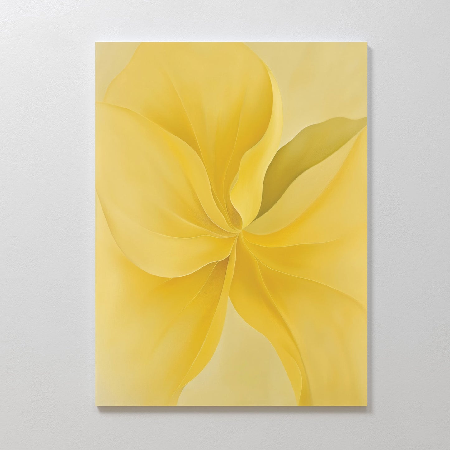 Radiant Yellow Floral Abstract Oil Painting for Brightening Spaces