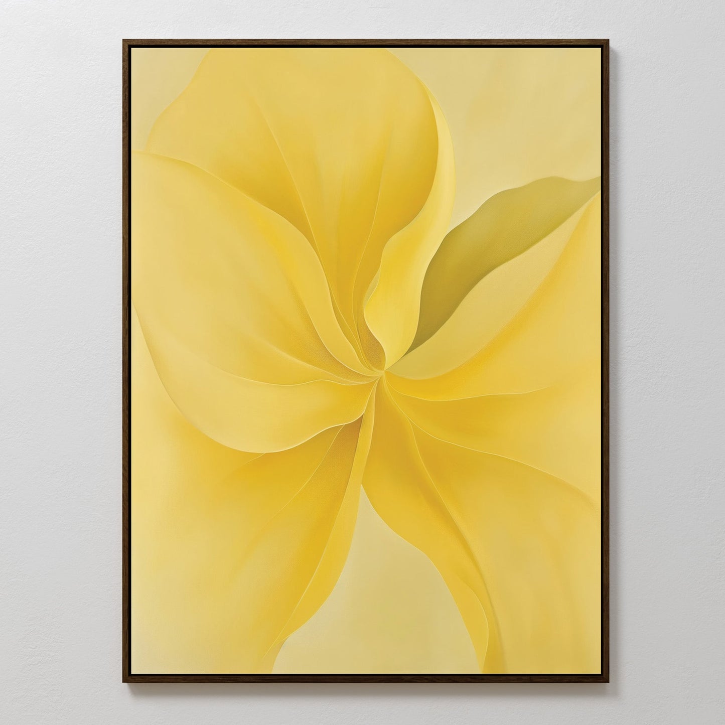 Radiant Yellow Floral Abstract Oil Painting for Brightening Spaces