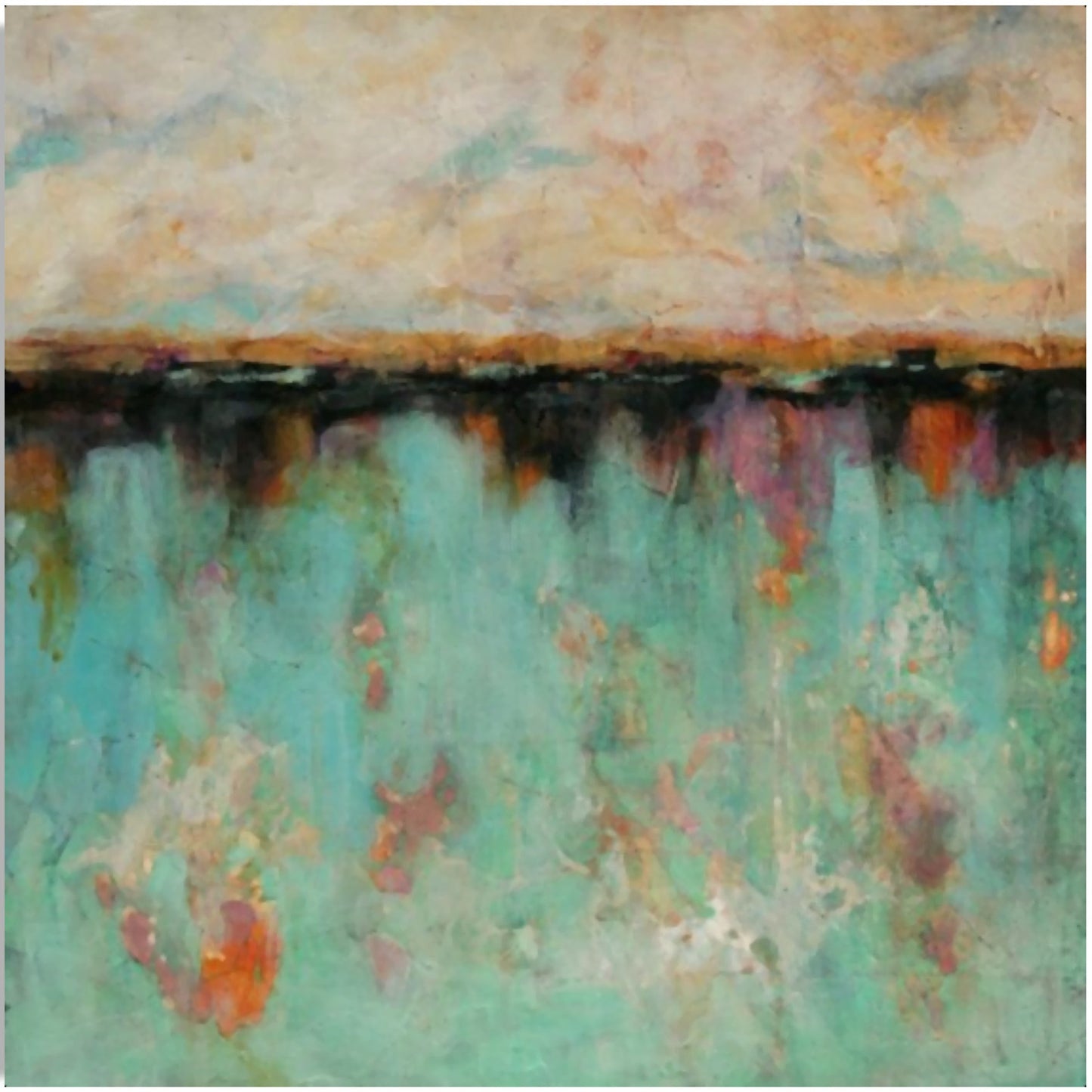 Serene Green Landscape Oil Painting for Tranquil Home Decor