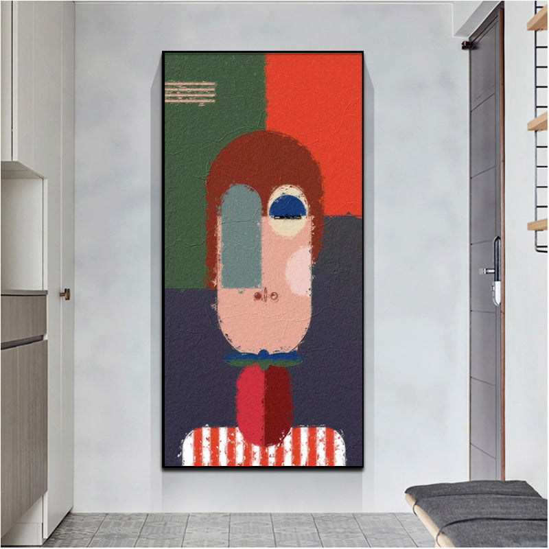 Colorful Abstract Portrait - Unique Oil Painting for Modern Home Décor