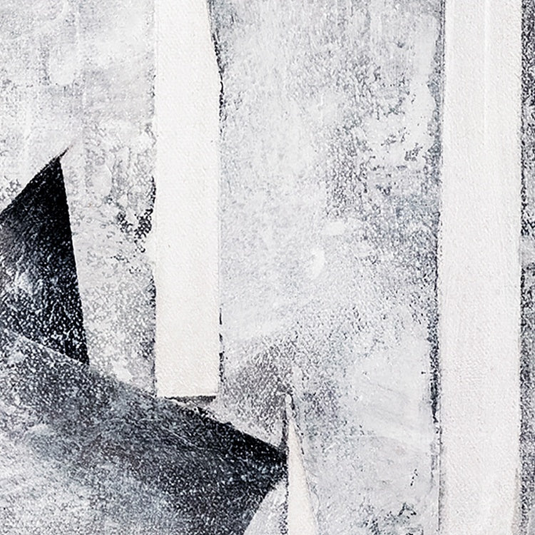Abstract Grey and White Oil Painting for Modern Home Décor