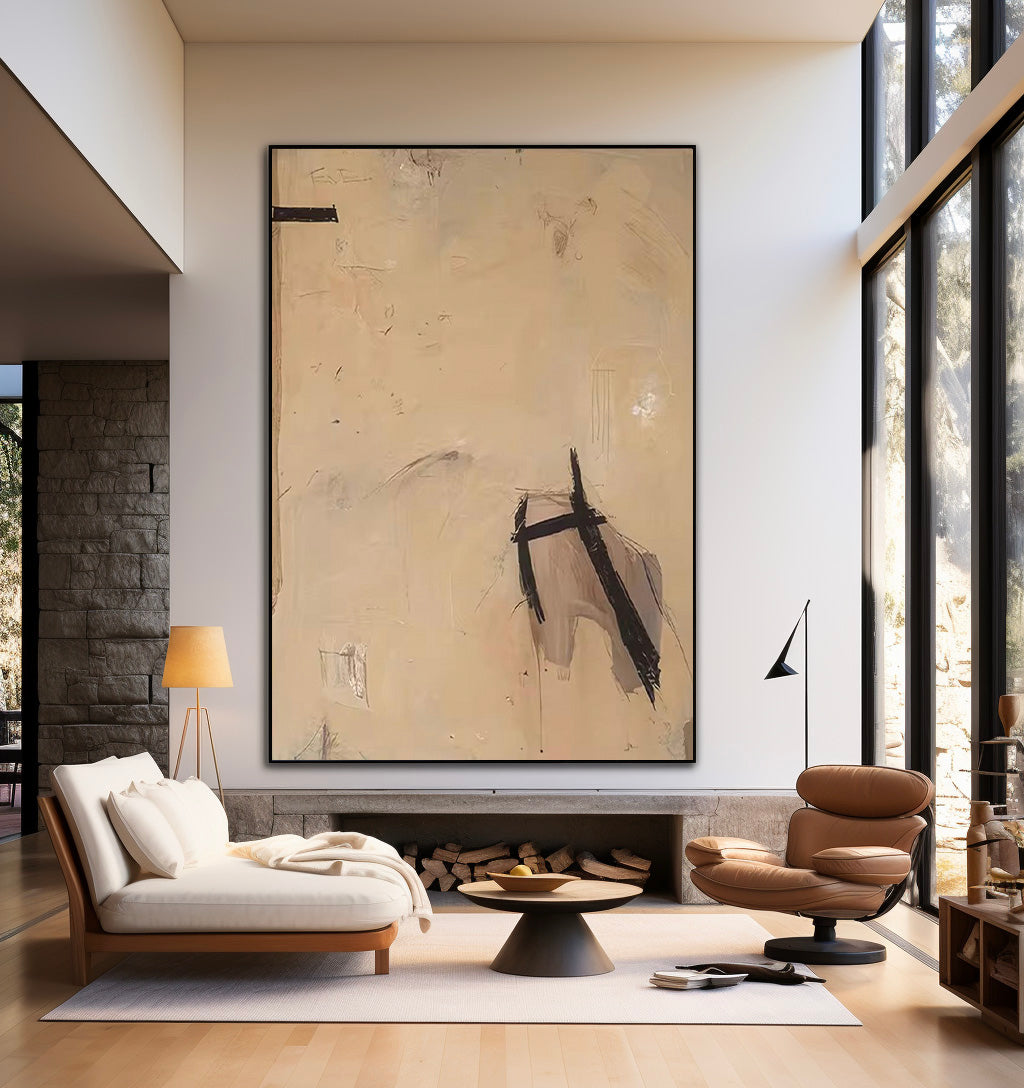 Modern Minimalist Abstract Oil Painting for Contemporary Home Décor