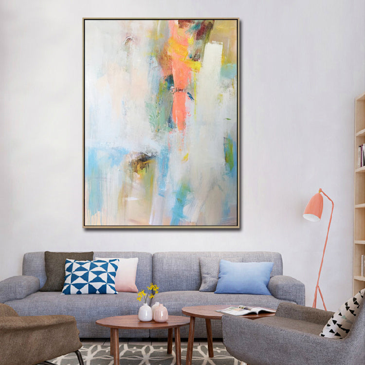 Romantic Abstract Oil Painting | Colorful Love-Inspired Art for Home Decor