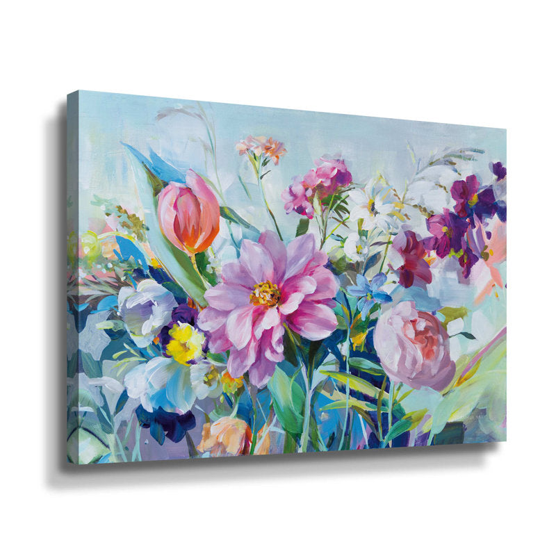 Vibrant Floral Arrangement Oil Painting for Summer Decor
