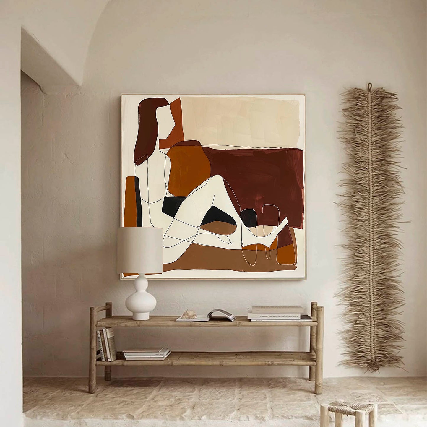 Modern Minimalist Abstract Figure Art for Contemporary Home Decor