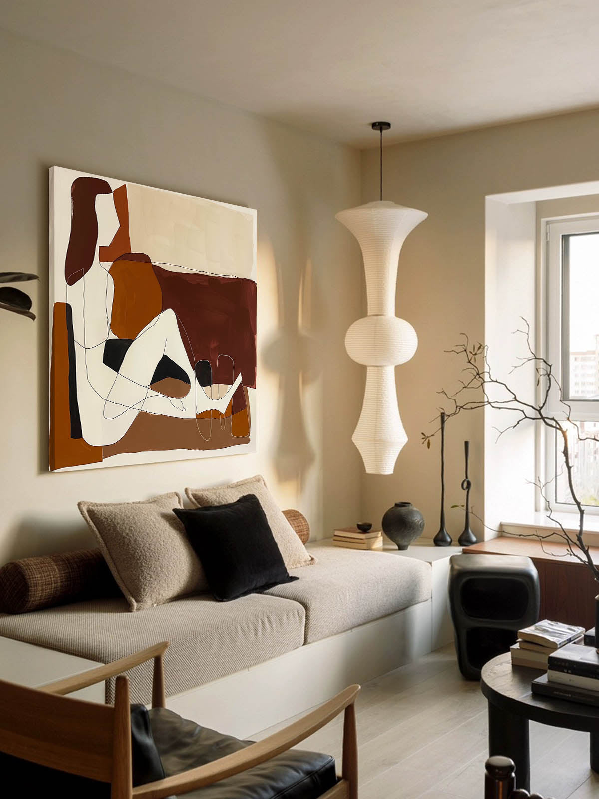 Modern Minimalist Abstract Figure Art for Contemporary Home Decor