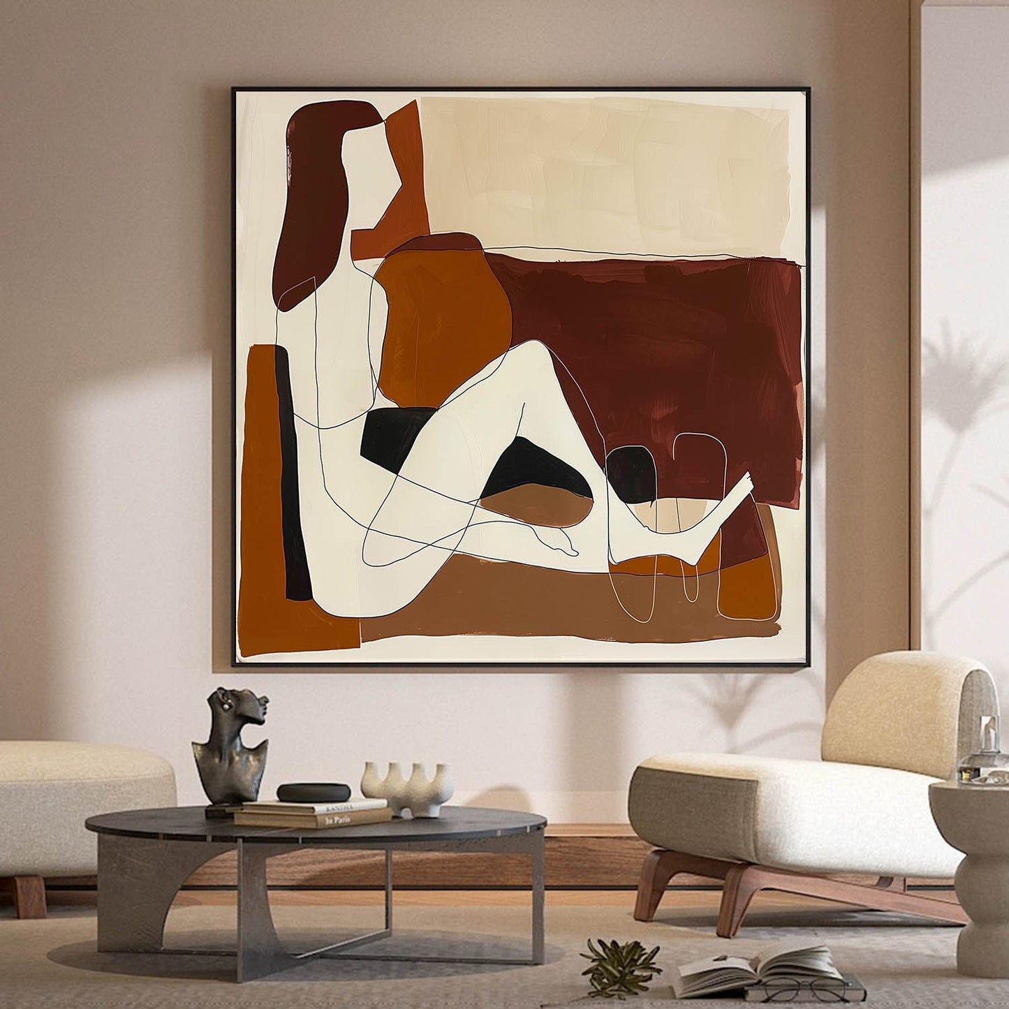 Modern Minimalist Abstract Figure Art for Contemporary Home Decor