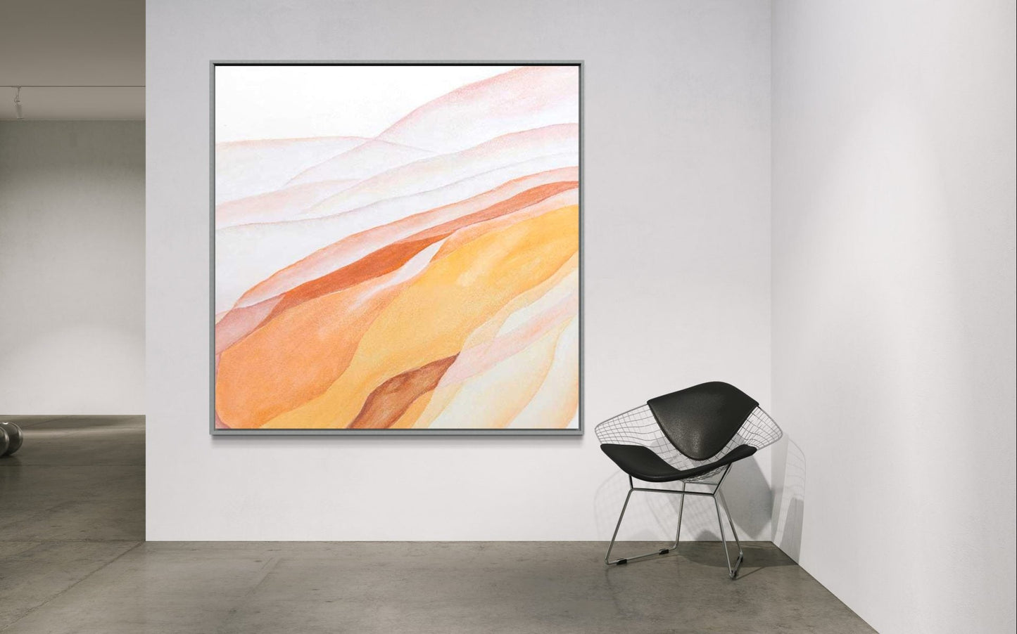 Abstract Oil Painting of Serene Landscape in Warm Earthy Tones
