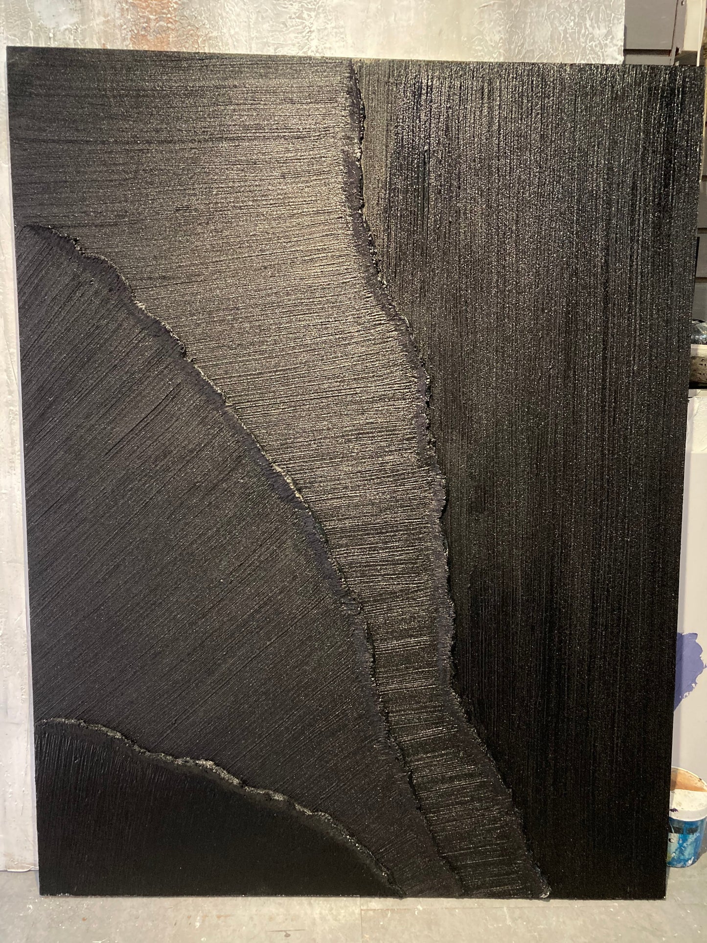 Elegant Black Minimalist Abstract Oil Painting for Modern Home Décor