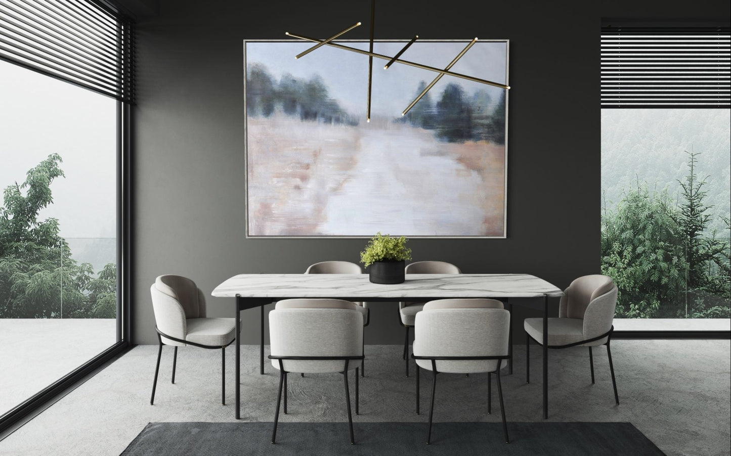 Serene Landscape Oil Painting for Tranquil Home Decor and Peaceful Ambiance