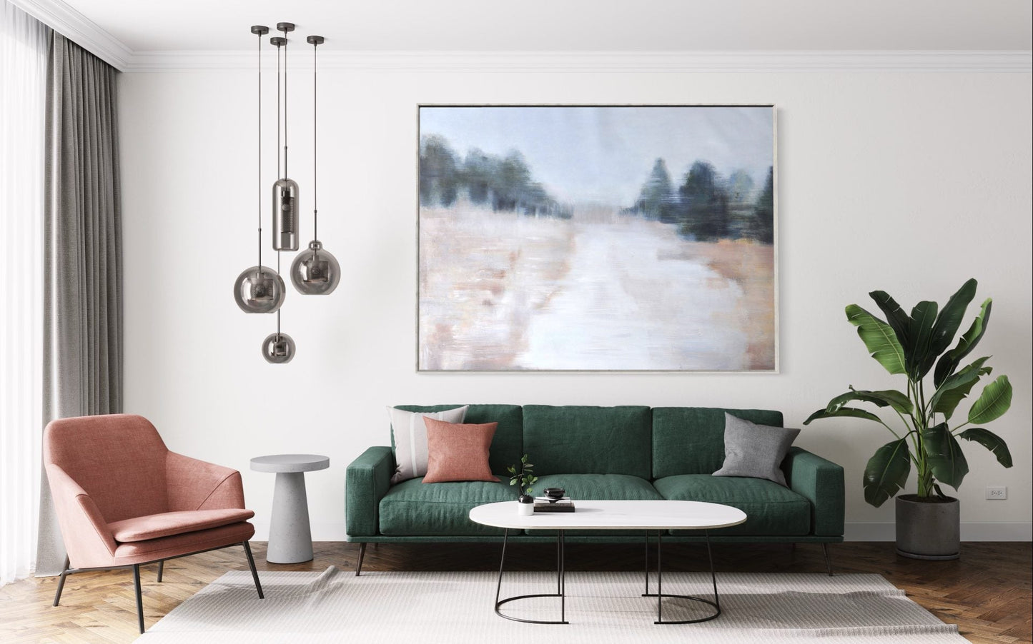 Serene Landscape Oil Painting for Tranquil Home Decor and Peaceful Ambiance