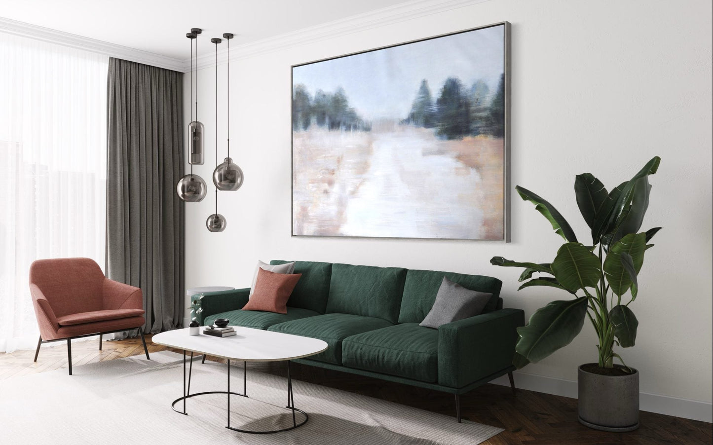 Serene Landscape Oil Painting for Tranquil Home Decor and Peaceful Ambiance