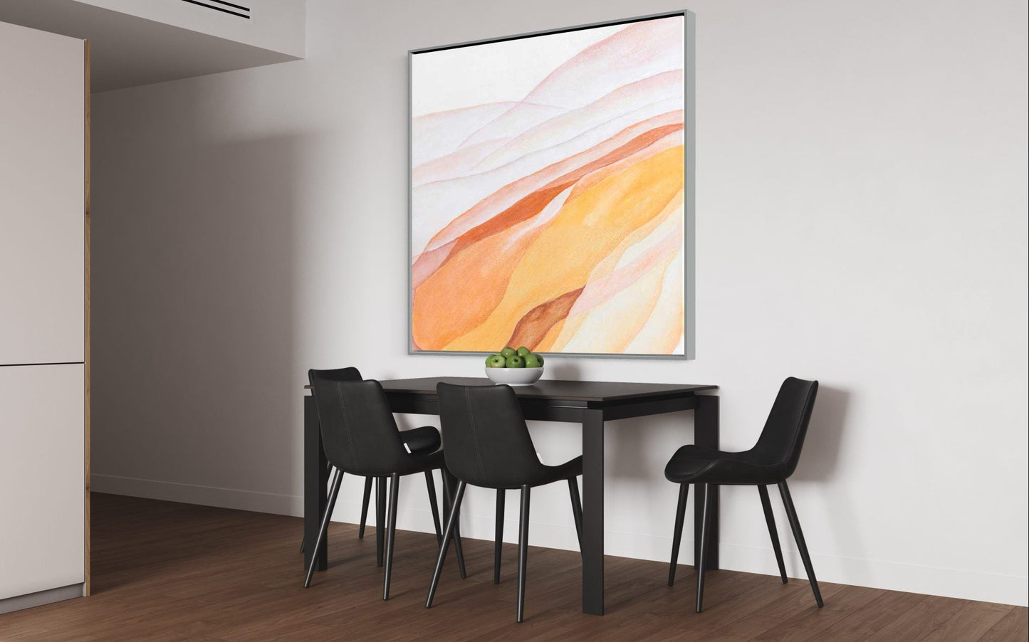 Abstract Oil Painting of Serene Landscape in Warm Earthy Tones