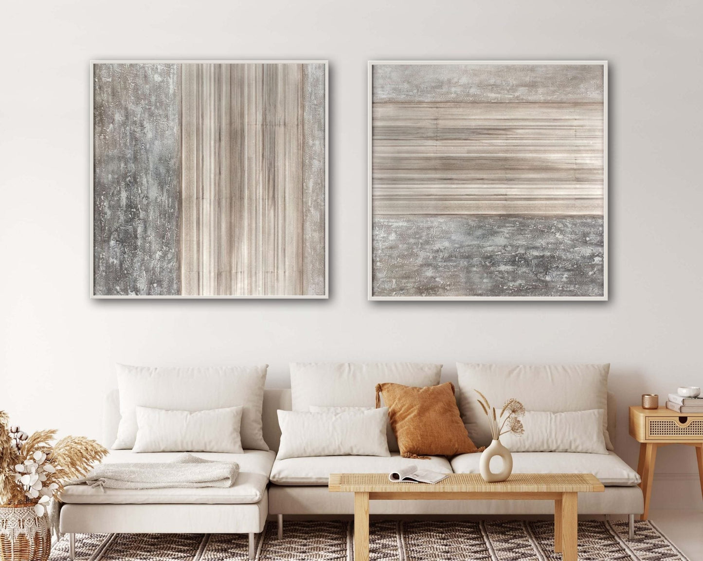 Rustic Elegance: Textured Neutral Tones in Contemporary Oil Painting