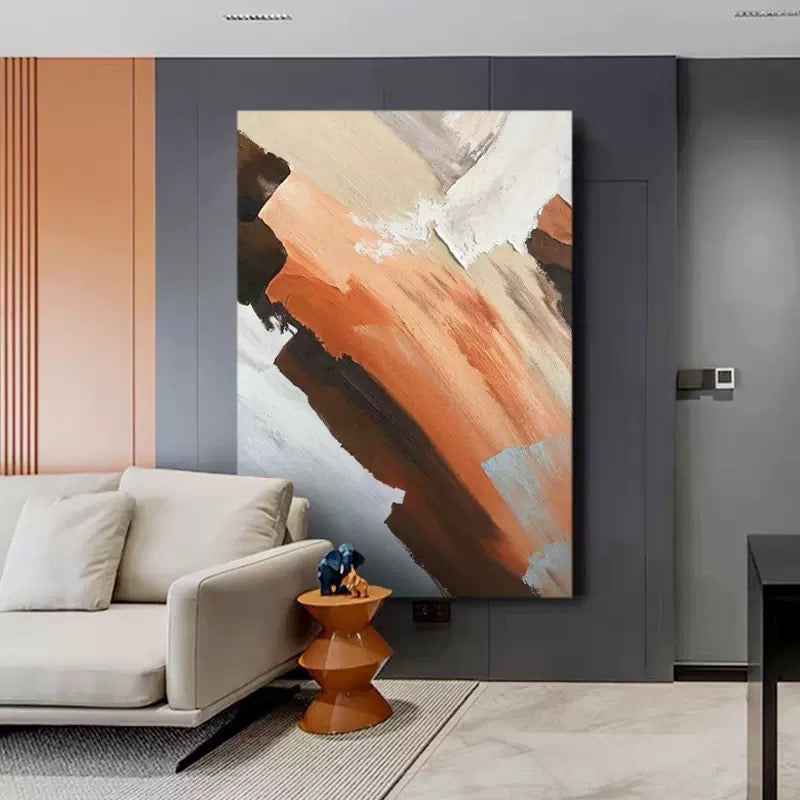 Paint Stroke Abstract Minimalist Oil Painting