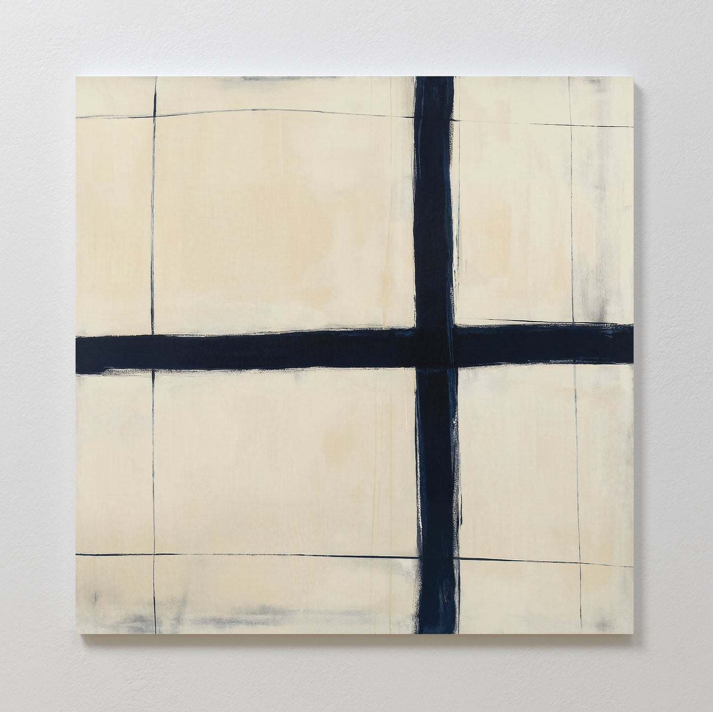 Modern Abstract Intersection Wall Art | Minimalist Oil Painting for Home Decor