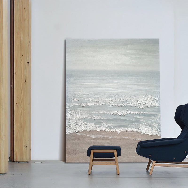 Coastal Waves California Style Foggy Tide Oil Painting 129CW