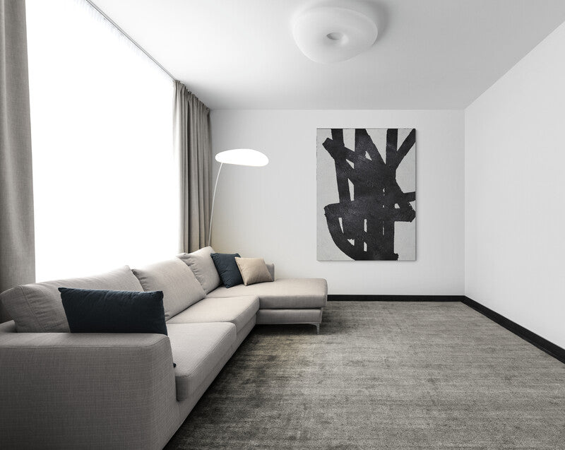 Abstract Black and White Oil Painting - Modern Wall Art for Elegant Interiors