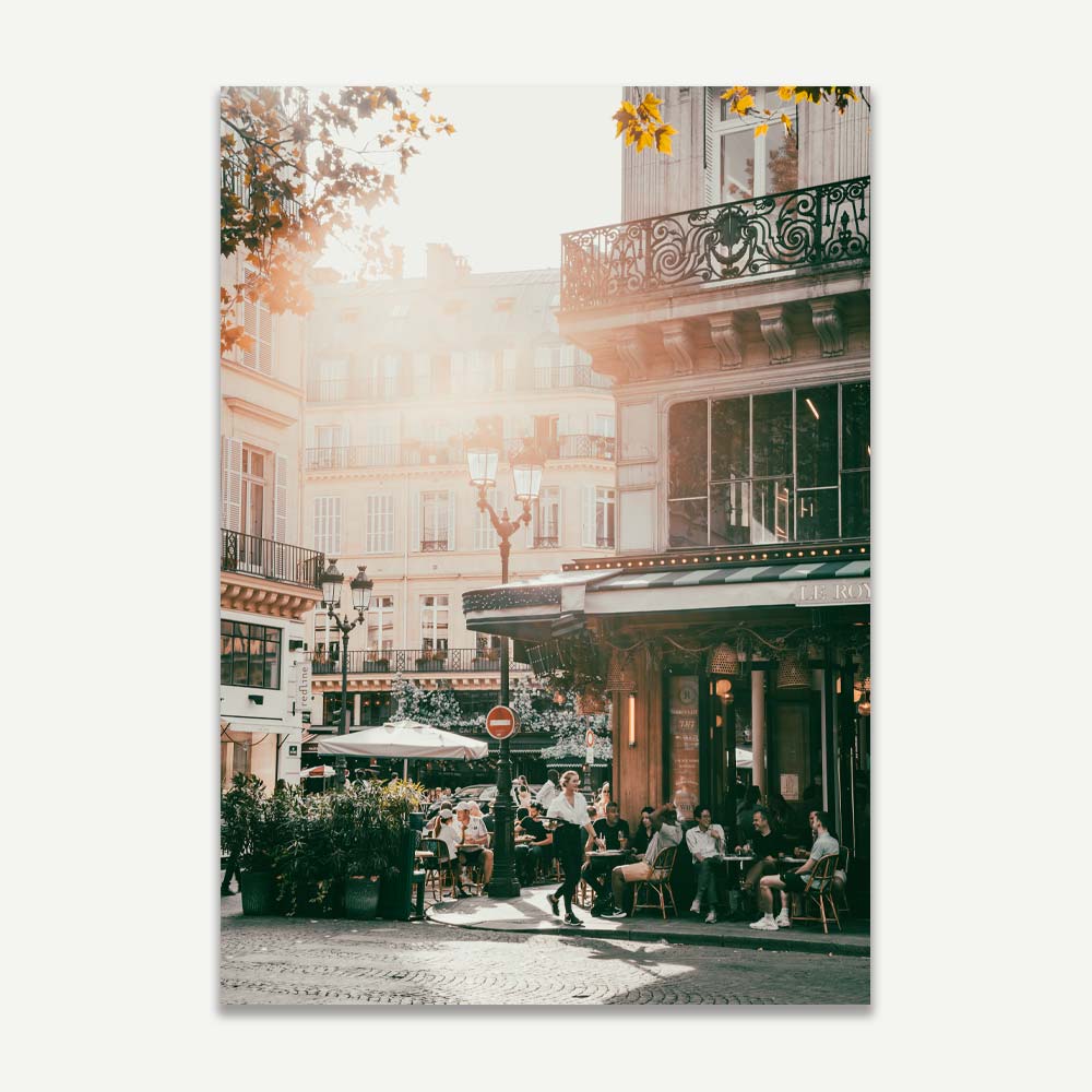 Charming Parisian Cafe Scene in Oil - Capturing the Essence of Urban Elegance