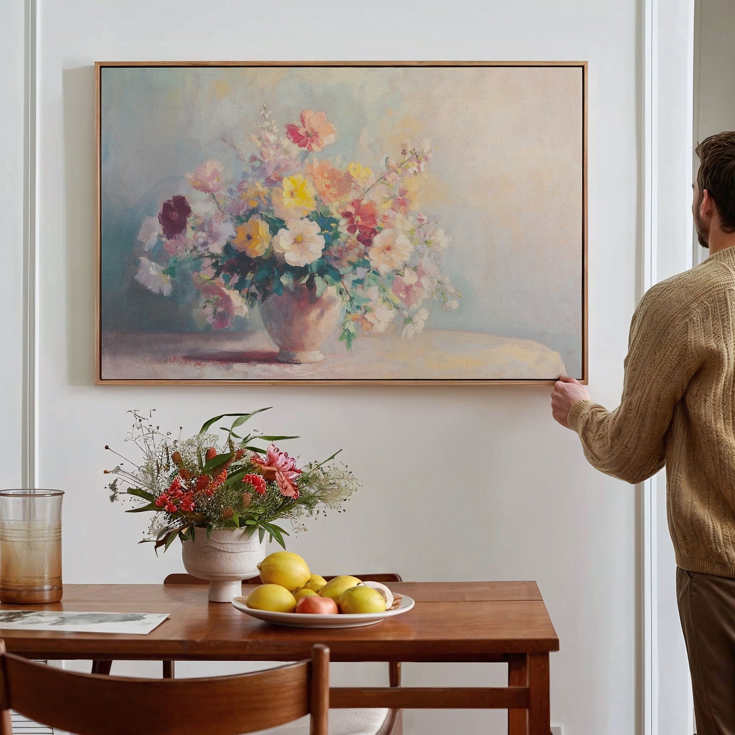 Vibrant Floral Still Life Oil Painting for Elegant Home Décor