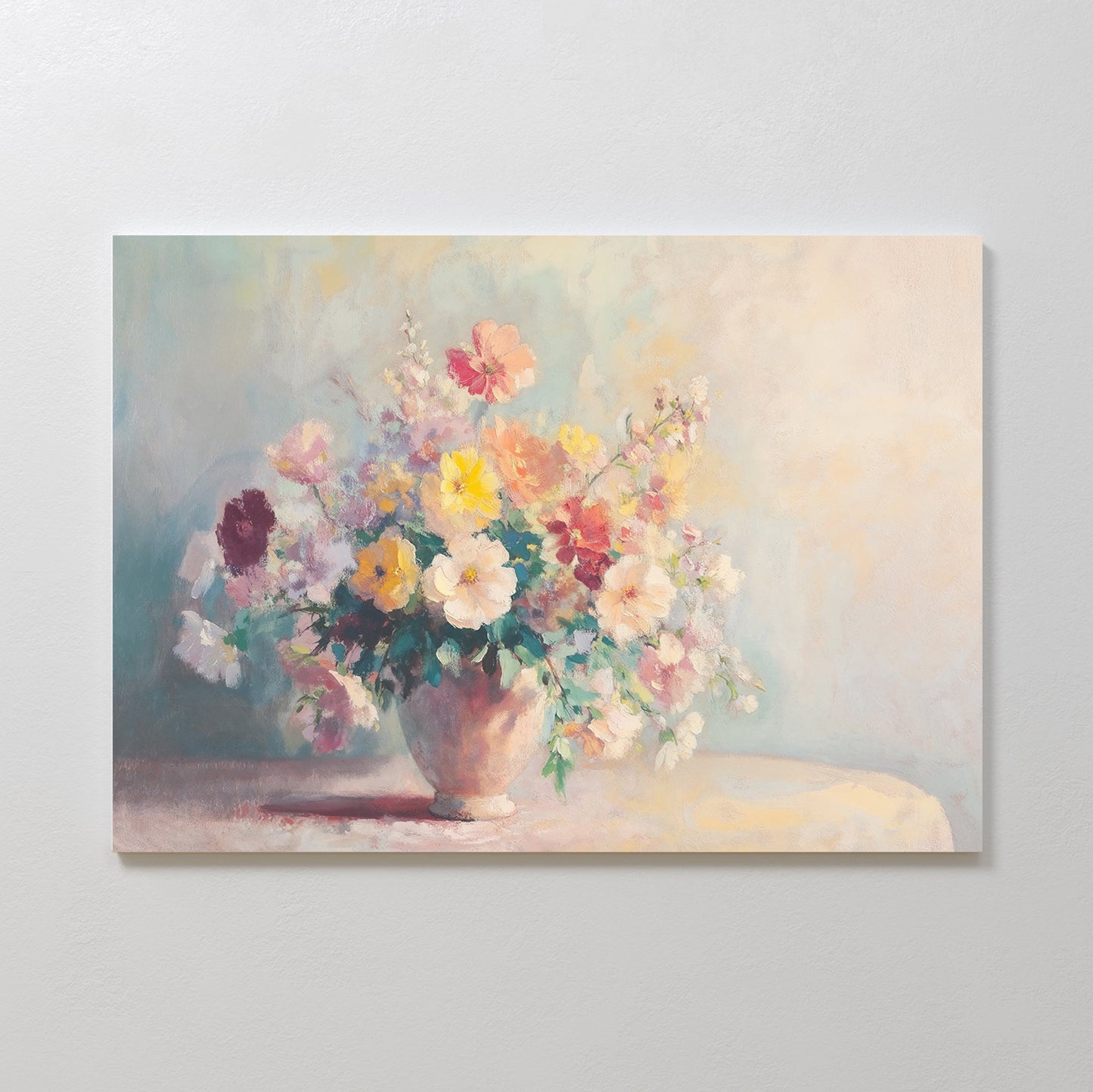 Vibrant Floral Still Life Oil Painting for Elegant Home Décor