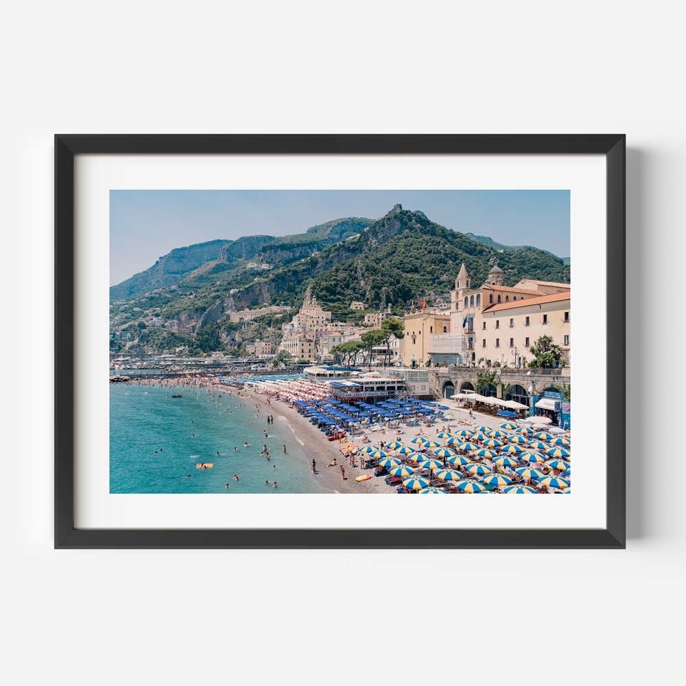 Coastal Charm: Serene Marina Grande Beach Landscape Oil Painting