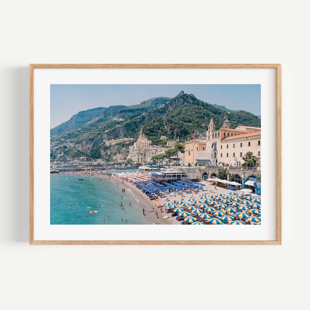 Coastal Charm: Serene Marina Grande Beach Landscape Oil Painting