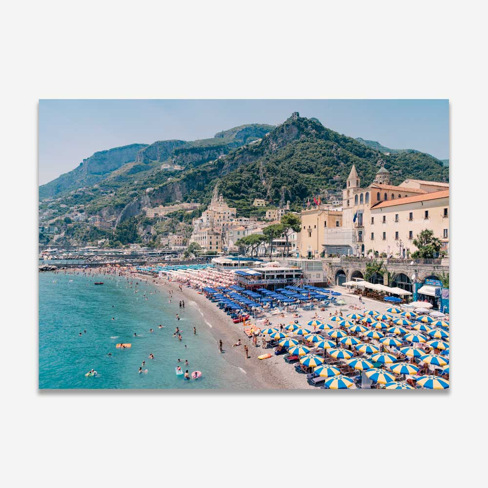 Coastal Charm: Serene Marina Grande Beach Landscape Oil Painting