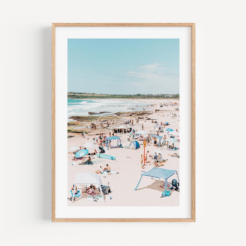 Vibrant Summer Day at Maroubra Beach - Coastal Oil Painting Art Print