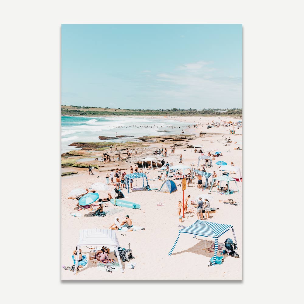 Vibrant Summer Day at Maroubra Beach - Coastal Oil Painting Art Print