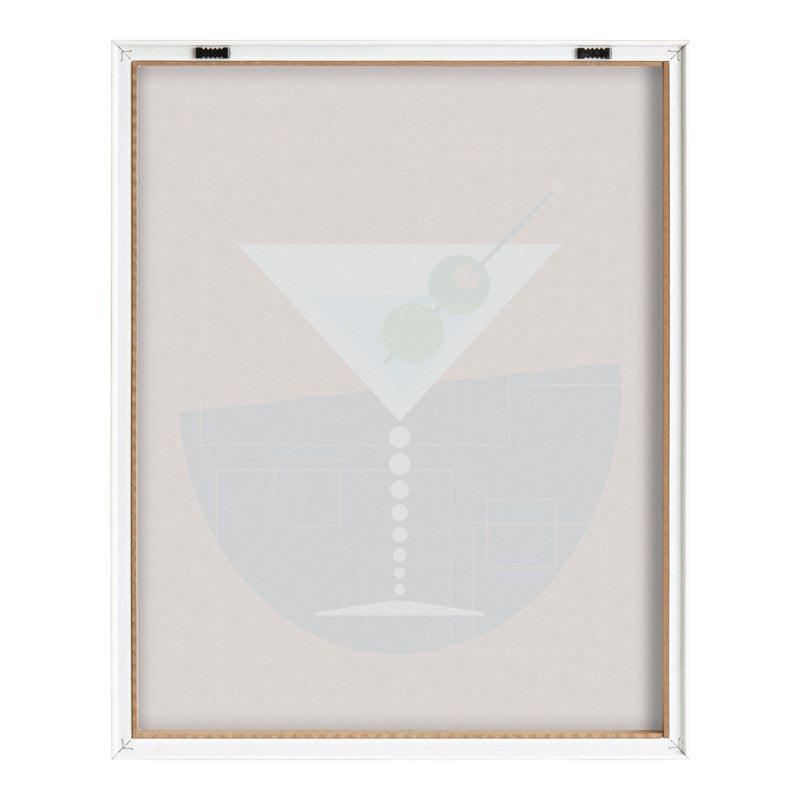 Modern Martini Oil Painting - Stylish Floater Frame Art for Home Decor