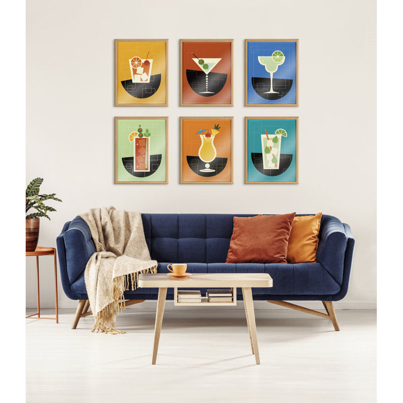 Modern Martini Oil Painting - Stylish Floater Frame Art for Home Decor