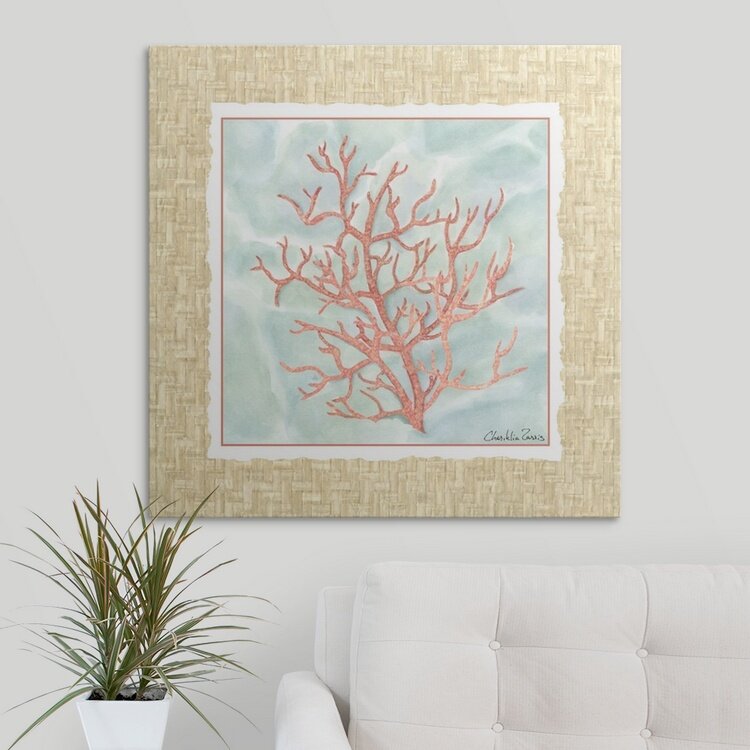 Vibrant Ocean Coral Oil Painting for Coastal Home Décor