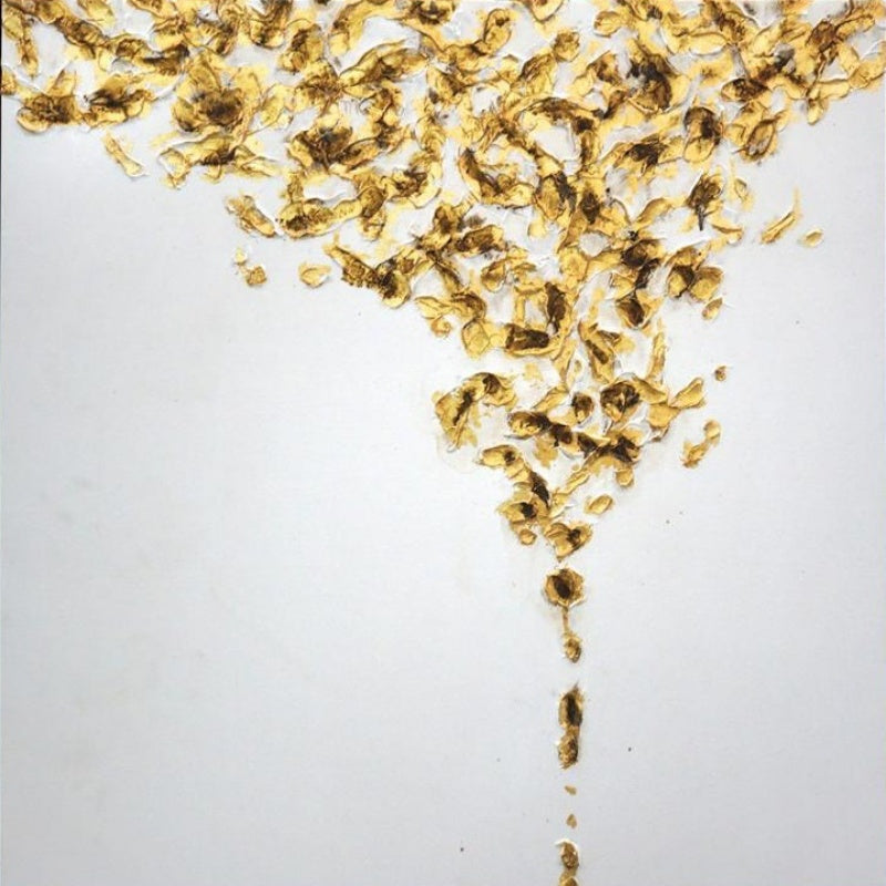 Golden Splash: Contemporary Abstract Oil Painting for Elegant Home Décor