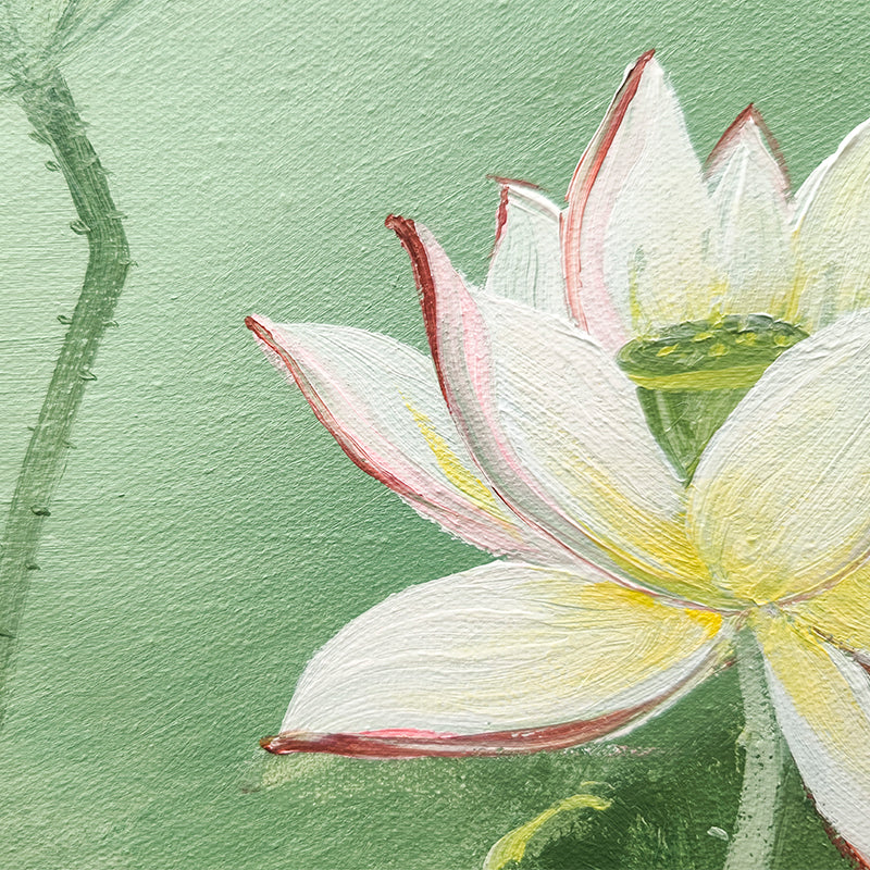 Lily Pond Flower Petal Nature Oil Painting 147LP