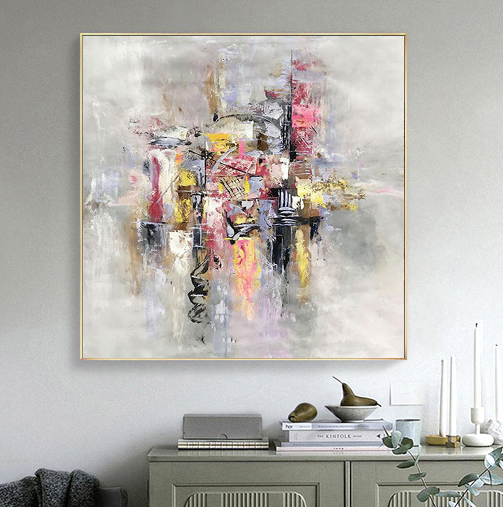 Abstract Colorful Oil Painting for Modern Home Decor