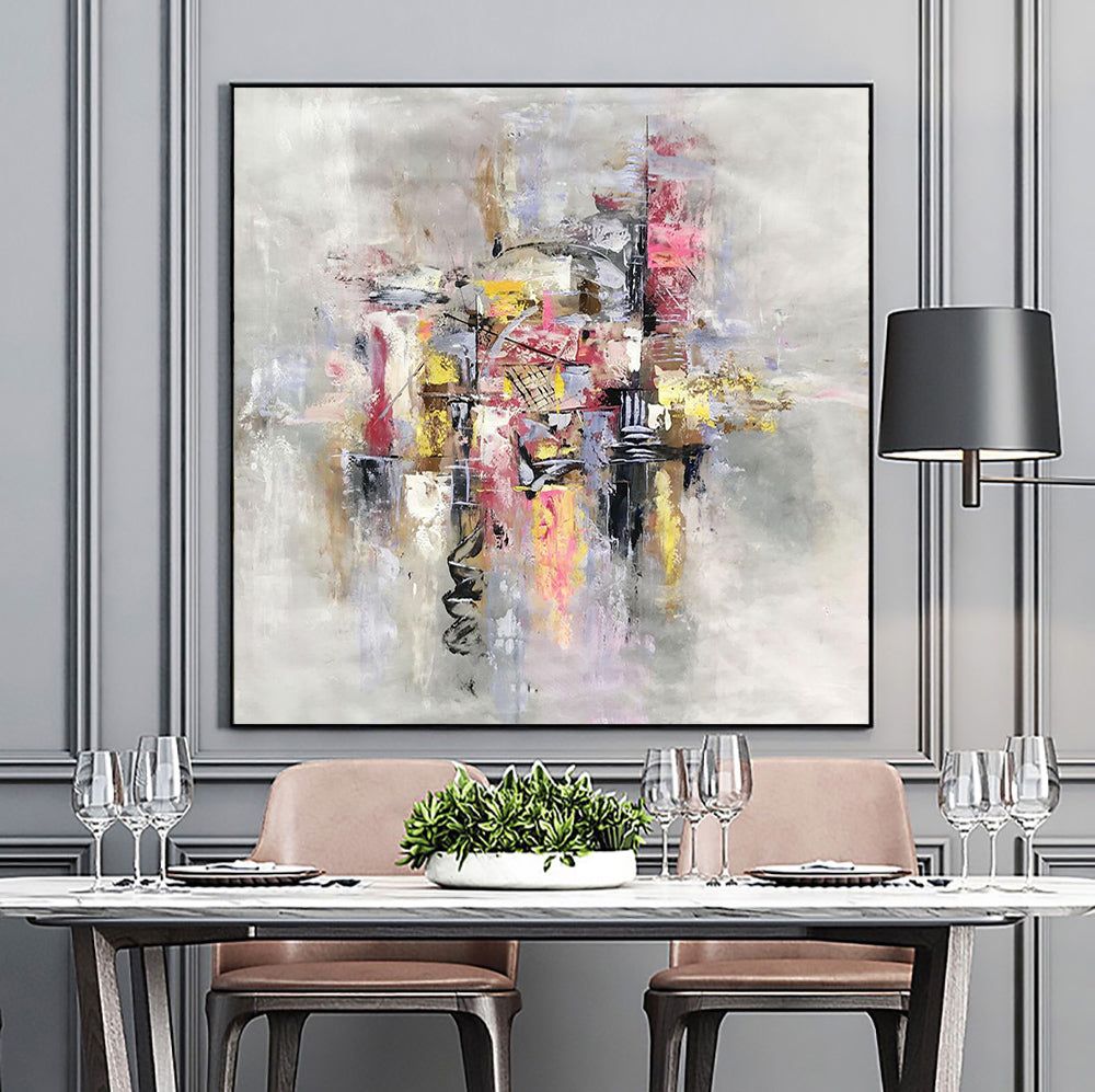 Abstract Colorful Oil Painting for Modern Home Decor