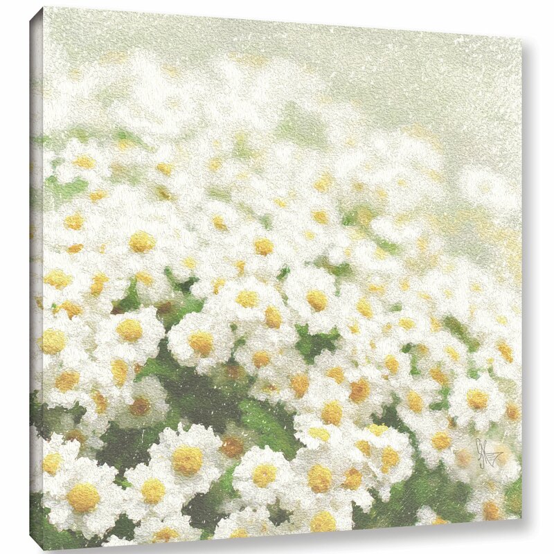 Bright Floral Serenity - Modern Oil Painting of Daisies for Contemporary Decor