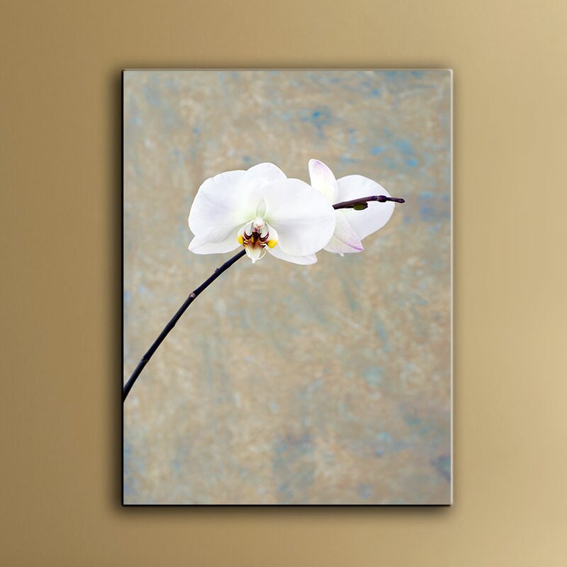 Elegant White Orchid Oil Painting for Modern Home Decor