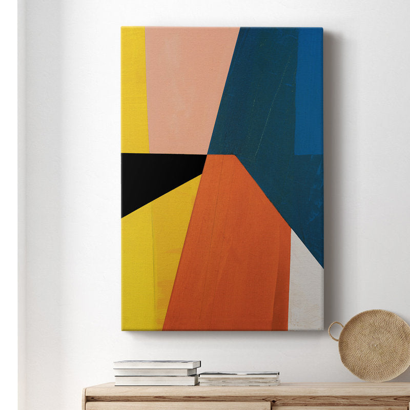 Abstract Geometric Oil Painting in Bold Colors for Modern Spaces
