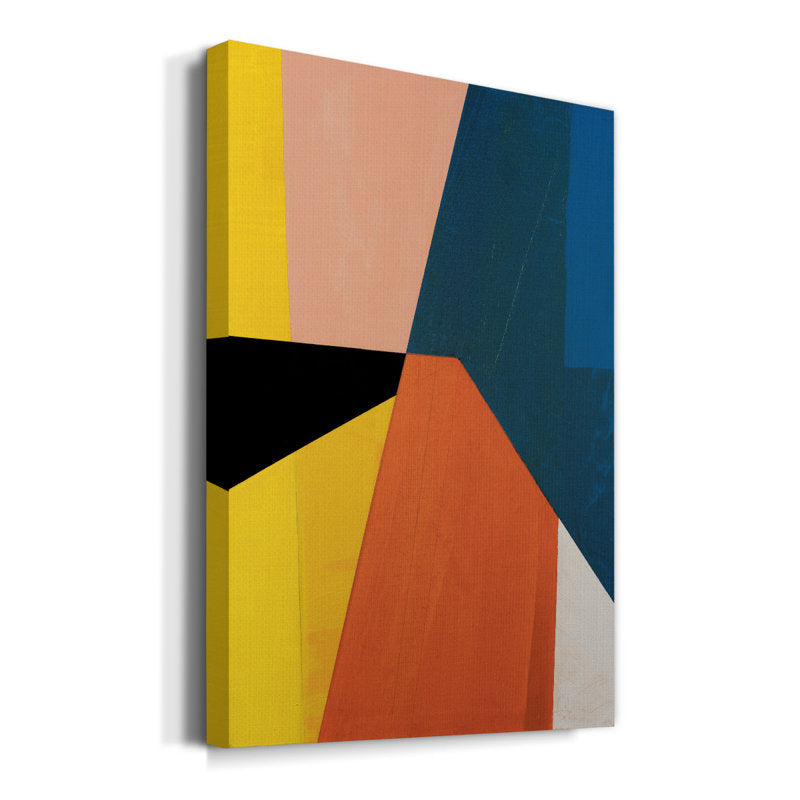 Abstract Geometric Oil Painting in Bold Colors for Modern Spaces