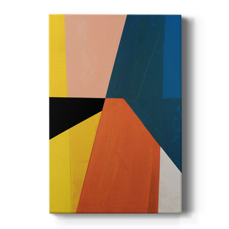 Abstract Geometric Oil Painting in Bold Colors for Modern Spaces