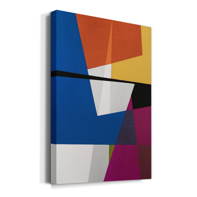 Vibrant Abstract Geometric Oil Painting for Modern Home Decor