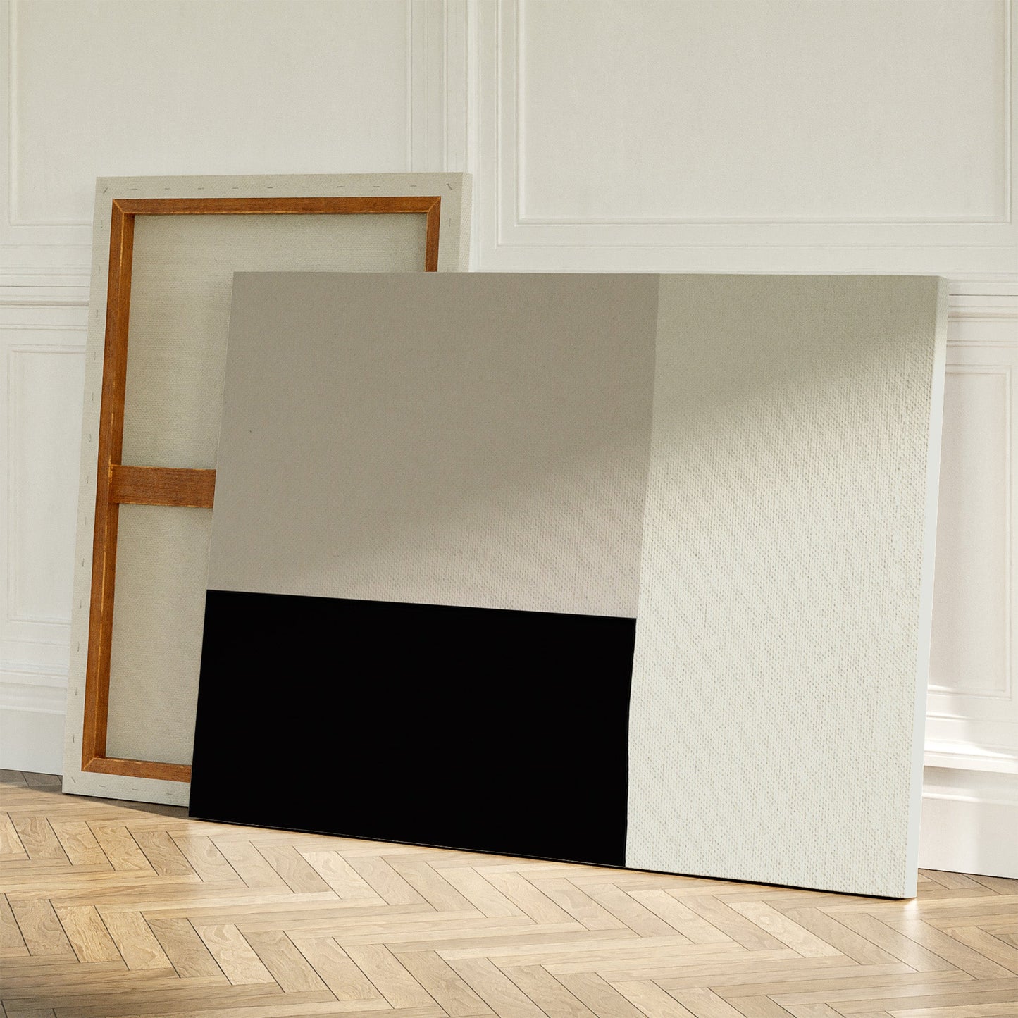 Minimalist Monochrome Abstract Oil Painting for Modern Art Decor
