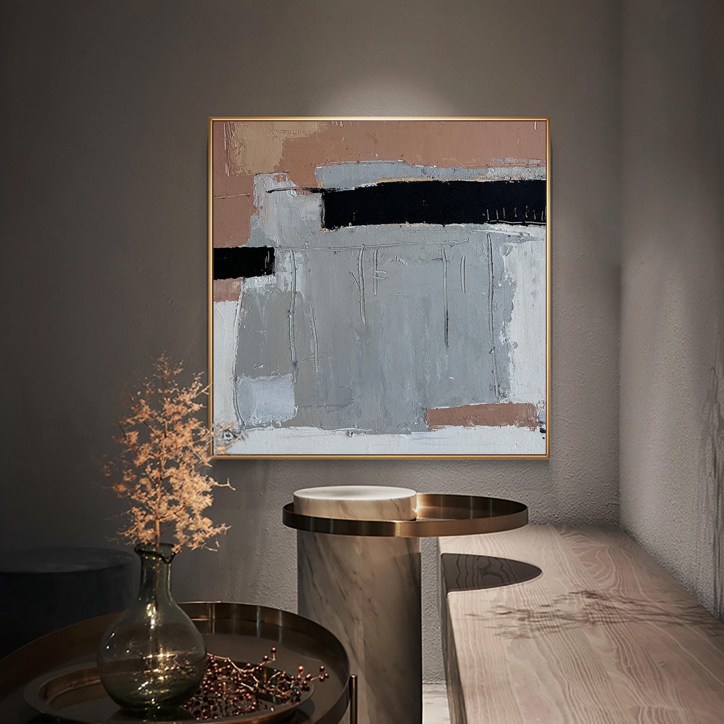 Contemporary Minimalism: Modern Abstract Oil Painting for Elegant Home Décor